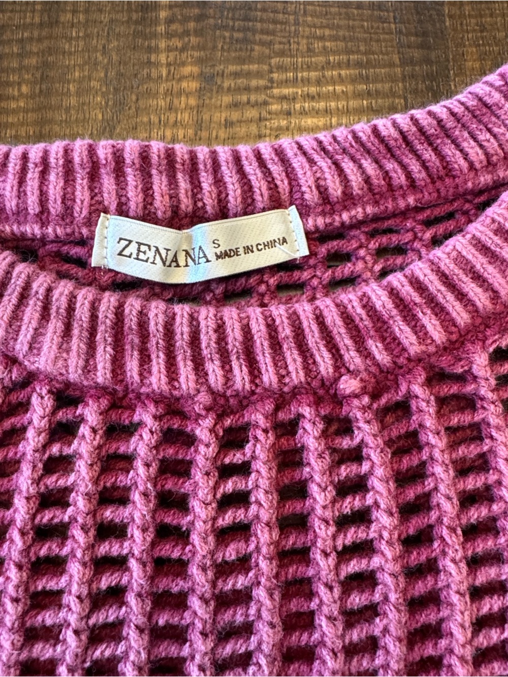 Zenana Washed Fishnet Top - Picture 4 of 5